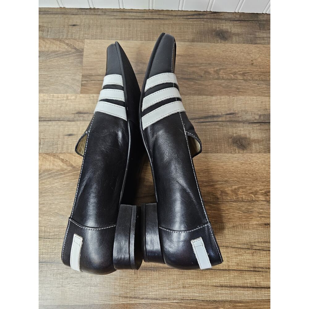 John Fluevog Black & White Leather Loafers Women's Size 10 Made in Portugal Rare - Picture 9 of 12